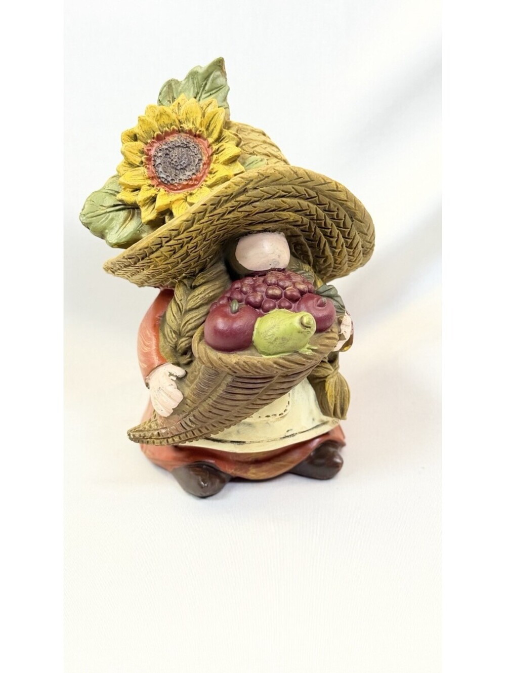 Hobby Lobby Resin Cornucopia & Sunflower Gnome 5 Inches